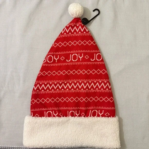 Old Navy JOY red holiday Santa hat - Picture 2 of 2